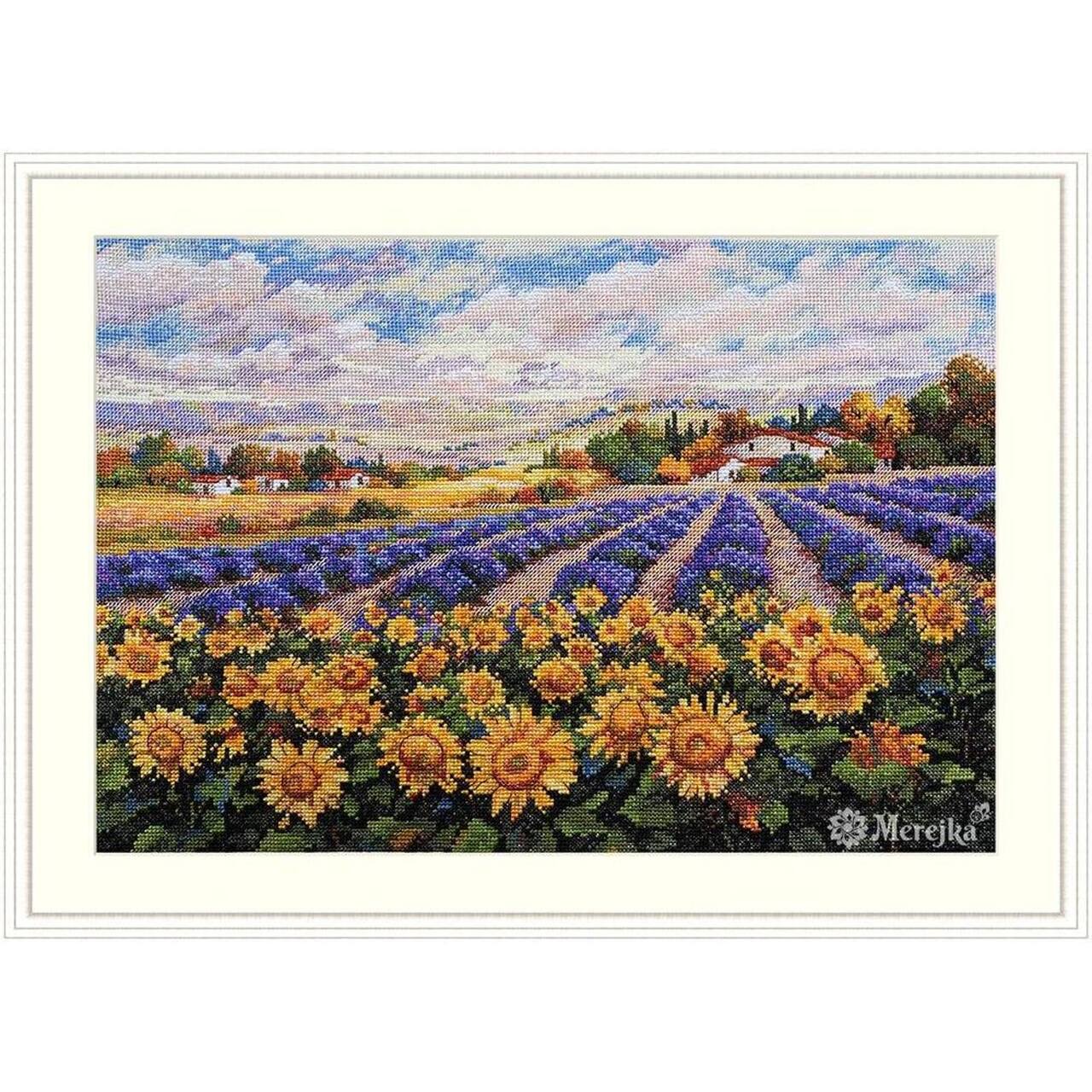 Merejka Fields of Lavender & Sunflowers Counted Cross Stitch Kit